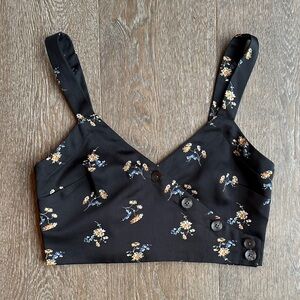 Madewell satin bustier crop top